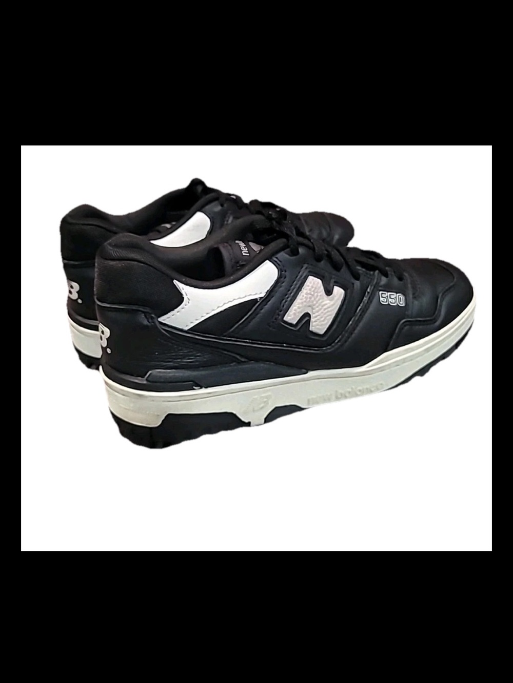 Woman’s New Balance 550 Sneakers Black and White Leather Shoes